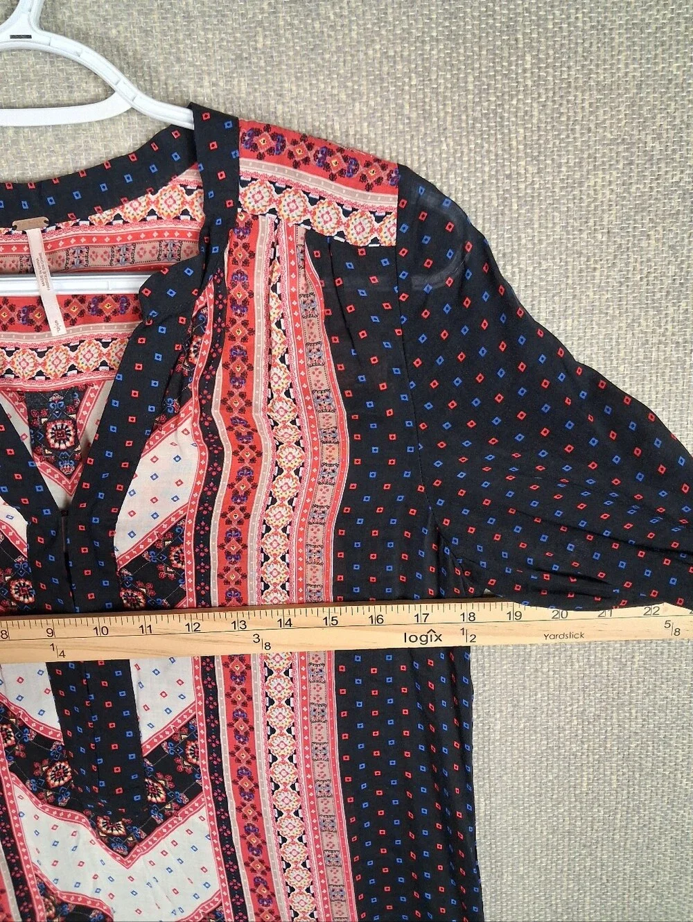 Free People Peacemaker Tunic Dress Size Small Black Combo High Low Boho Festival